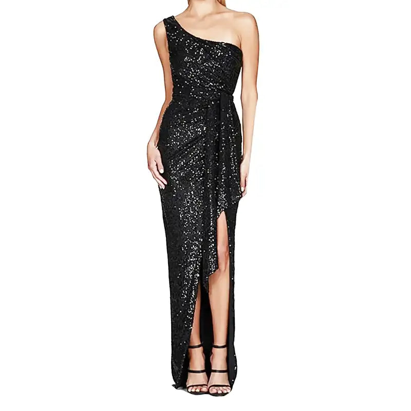 Asymétrie Éclatante Robe à Paillettes