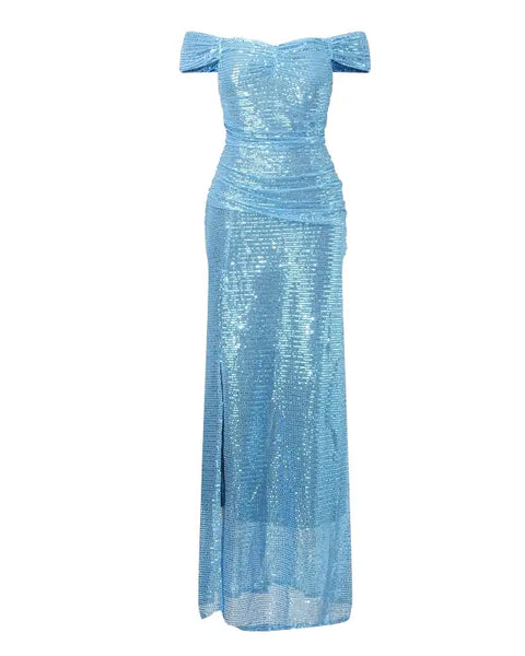 Robe Bleue Saphir à Paillettes