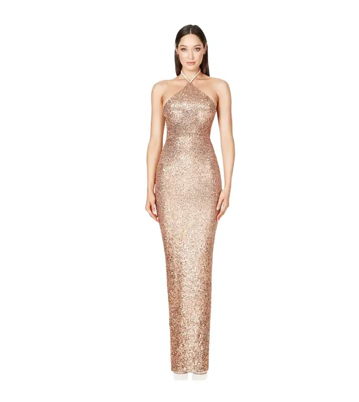 Nuit Étoilée Robe de Soirée Longue à Paillettes