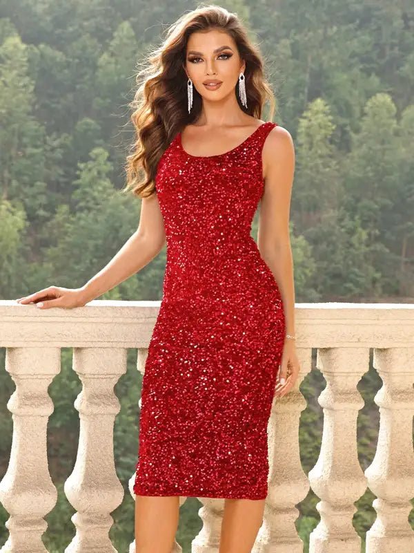 Passion Incarnée Robe Rouge à Paillettes